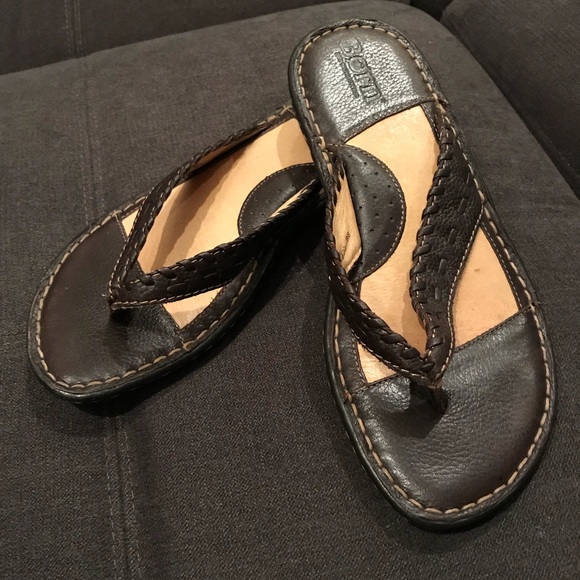 Born Shoes | Born Womens Thong Leather Sandals Brown Size 6 | Poshmark